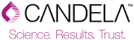 Candela logo with tagline 'Science. Results. Trust.' in purple and black text